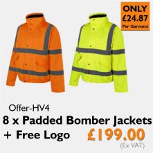 8 x Padded Bomber + Free Logo